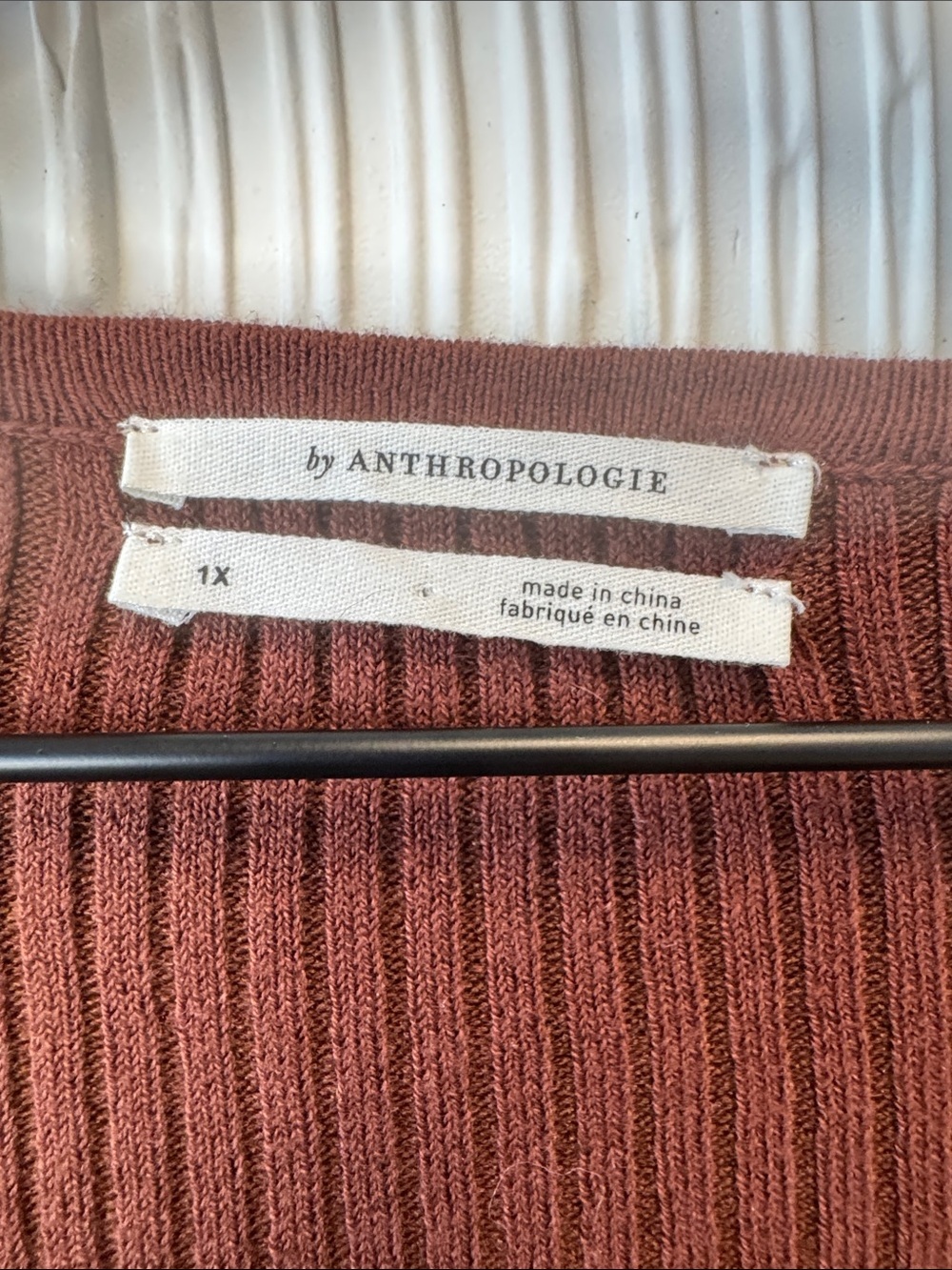 Anthropologie Ribbed Cold-Shoulder Sweater in Brown N0380 - Picture 3 of 4